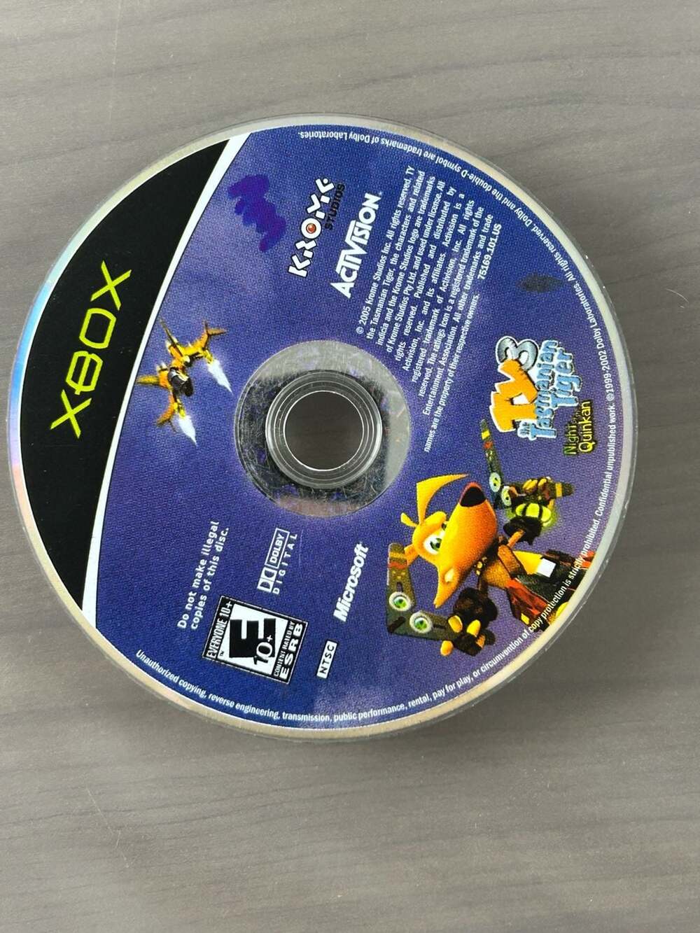 TY the Tasmanian Tiger 3 Night of the Quinkan Original Xbox 2005 Disc Only
